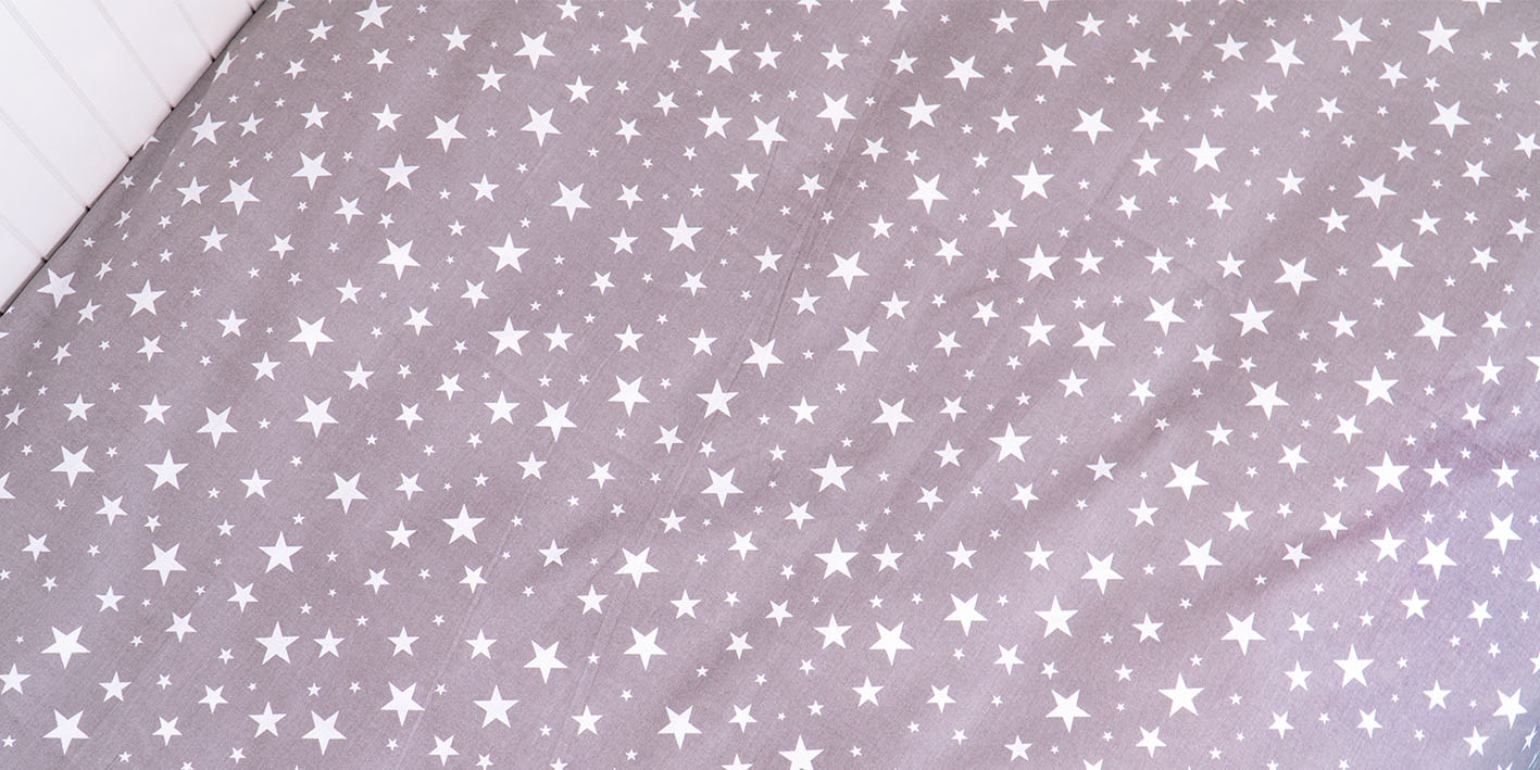 Pościel 100x160 cm 100% bawełna gwiazdki szare